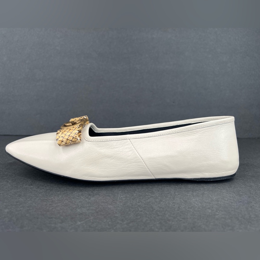 Gucci Double G Interlocking Python Snakeskin Ballet Ballerina Flats Size EU 38 - Picture 10 of 11